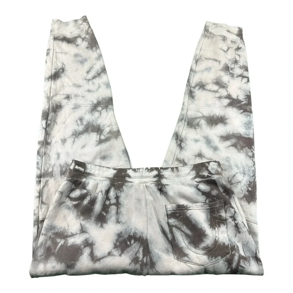True Religion Gilden Beige White Tie Dye Mens Jogger Pants Size M 104991 NWT